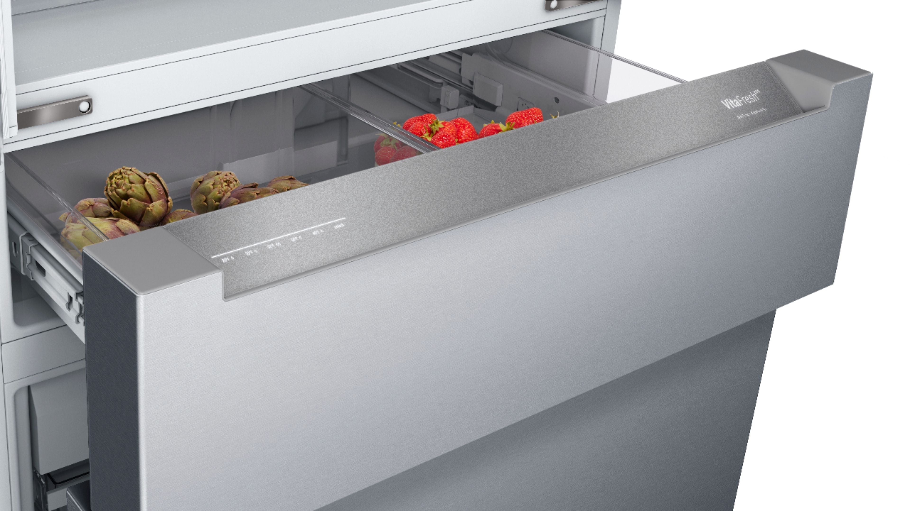 Bosch - 800 Series 20.5 Cu. Ft. 4-Door French Door Counter-Depth Smart Refrigerator - Stainless steel