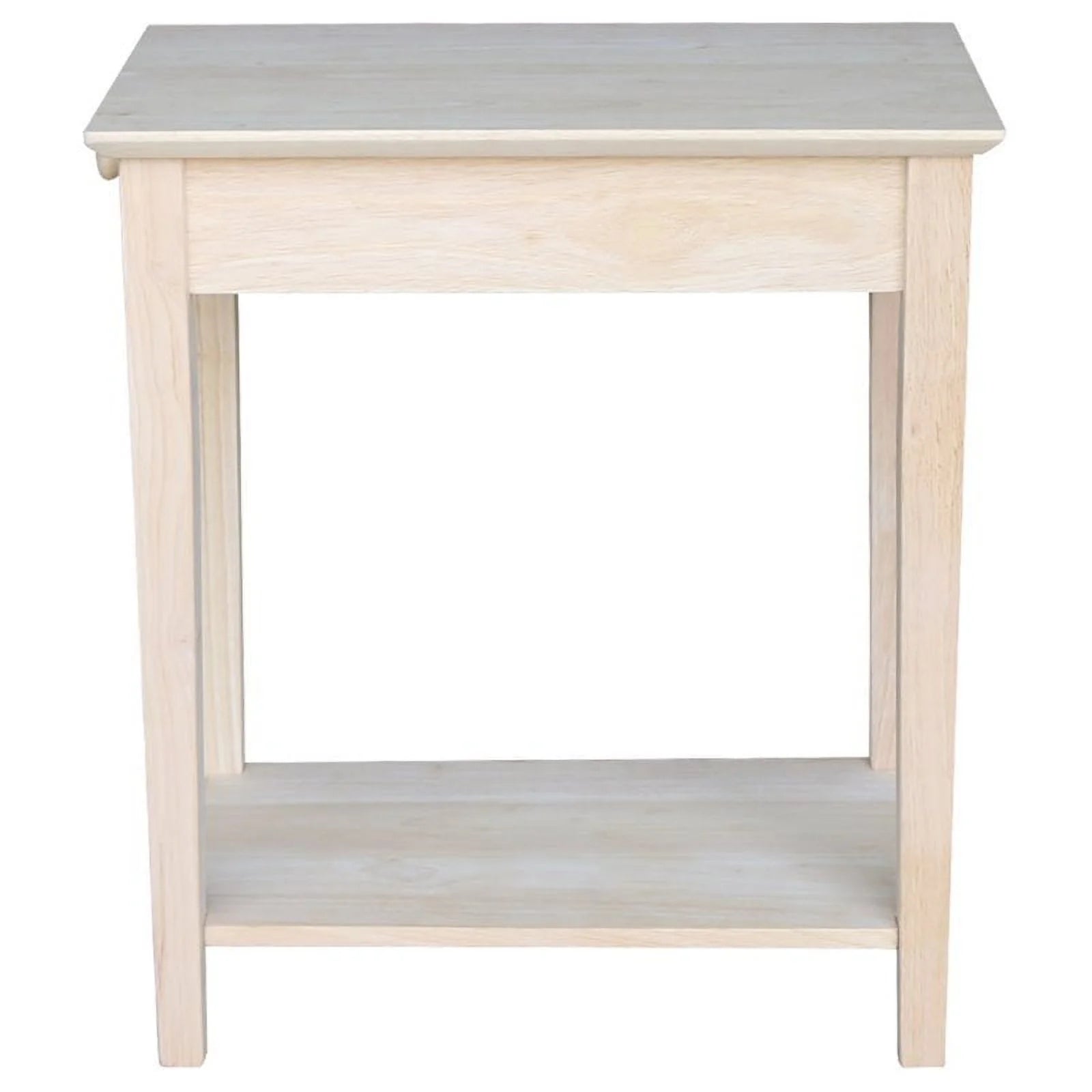 Pemberly Row 1 Drawer Transitional Wood Narrow End Table in Natural