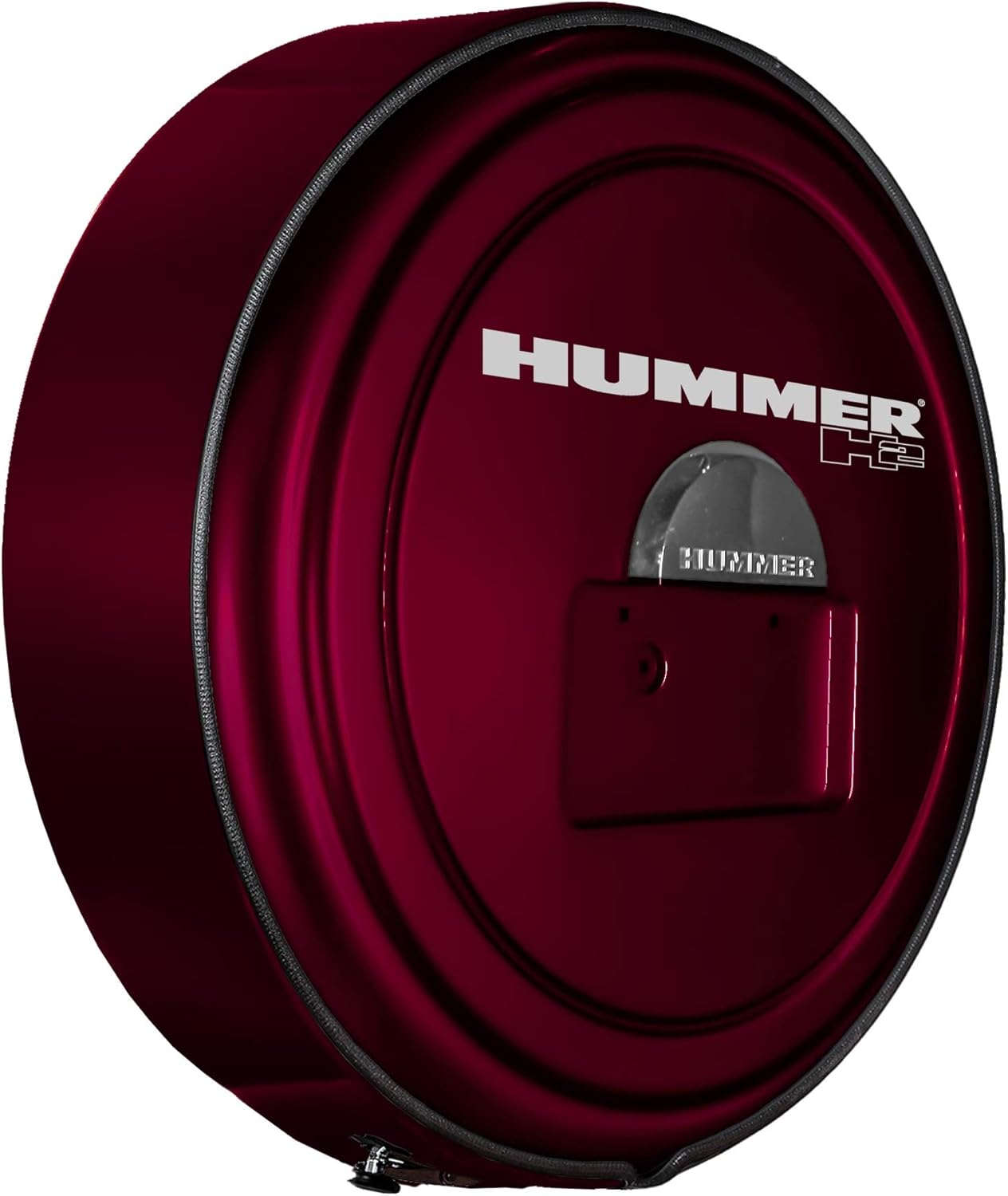 Boomerang Hummer H2 (05-10) - Color Matched MasterSeries Hard Tire Cover - (Color Matched Plastic Face & Stainless Steel Ring) - Hummer H2 Logo - Pewter Metallic