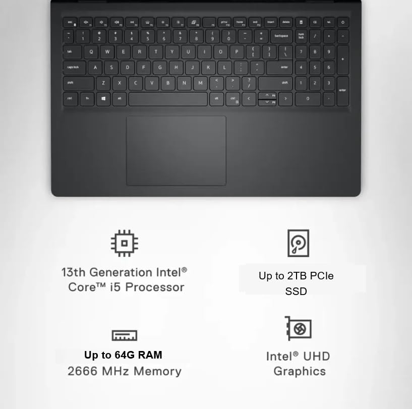 Dell Inspiron Touchscreen Laptop, 15.6 Business & Student Laptop Computer, Windows 11 Pro Laptop 32GB RAM 1TB SSD, Intel i5-1155G7 Processor, Full HD IPS Display, Numeric Keypad, HDMI, Carbon Black