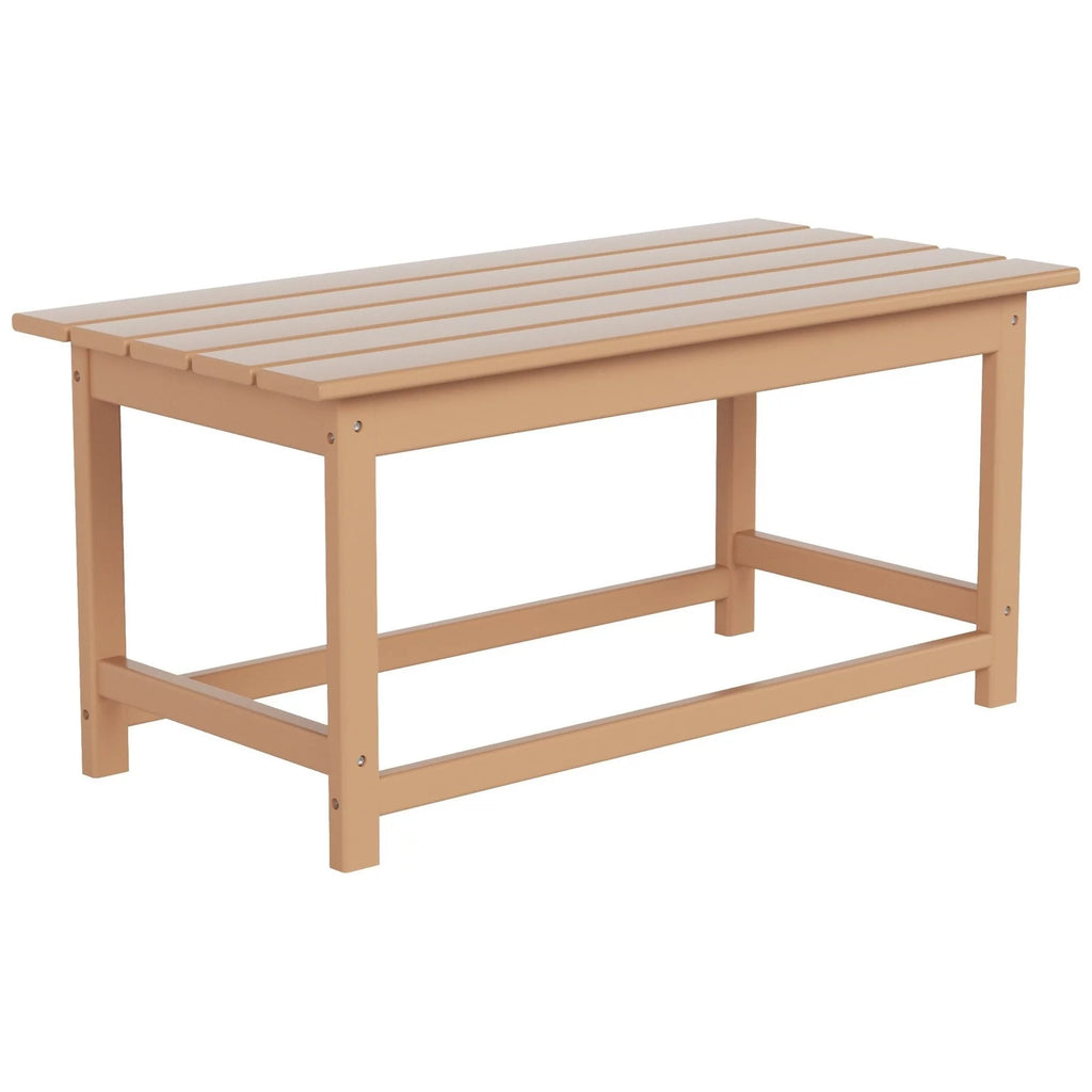 Polytrends  Laguna All Weather Poly Outdoor Coffee Table - Rectangle Teak
