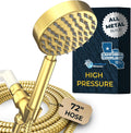 HammerHead Showers® Solid Metal LOW FLOW Handheld Shower Head with Hose and Brass Holder - OIL RUBBED BRONZE – Water Saving 1.75 GPM Detachable Shower Head - Adjustable Shower Wand Bracket & 6ft Hose