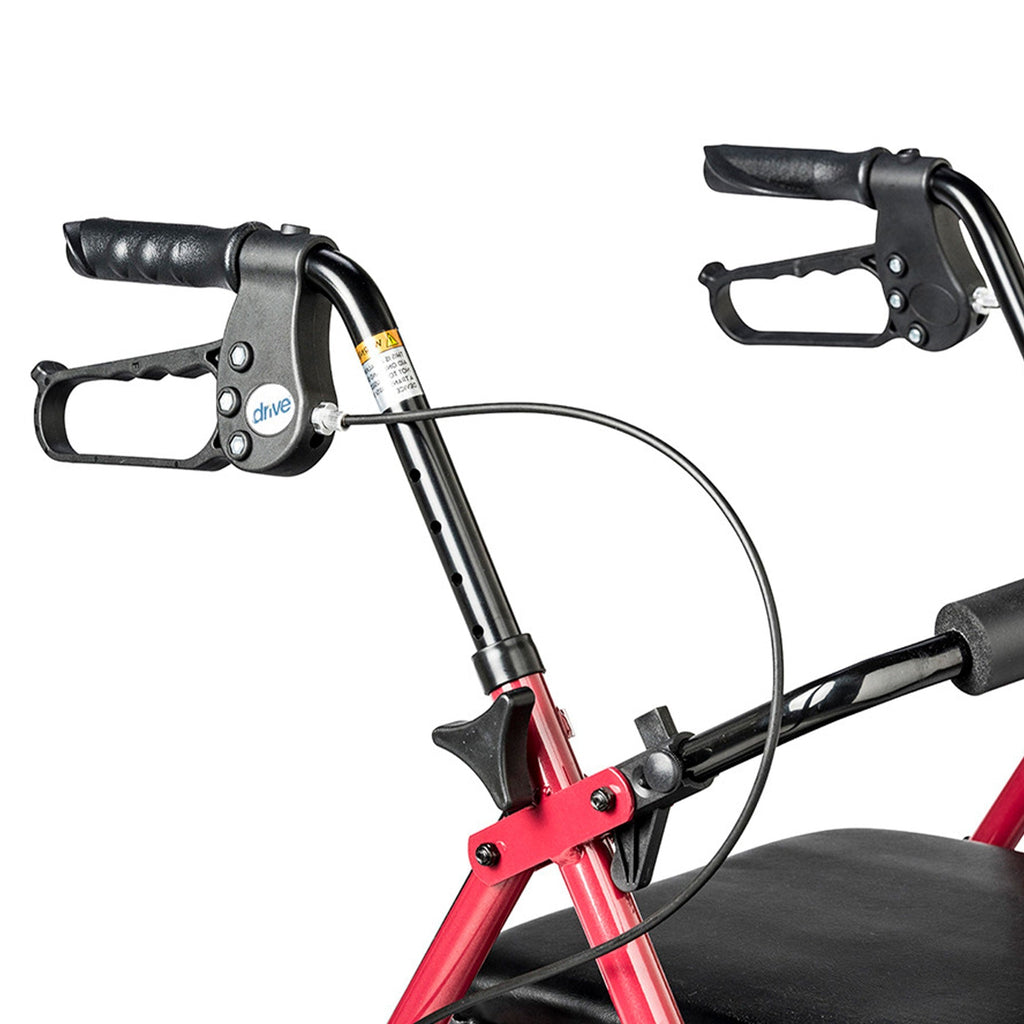 Drive Medical Adjustable Height Aluminum Frame Rollator with 6 Inch Casters, Red💝 Last Day For Clearance