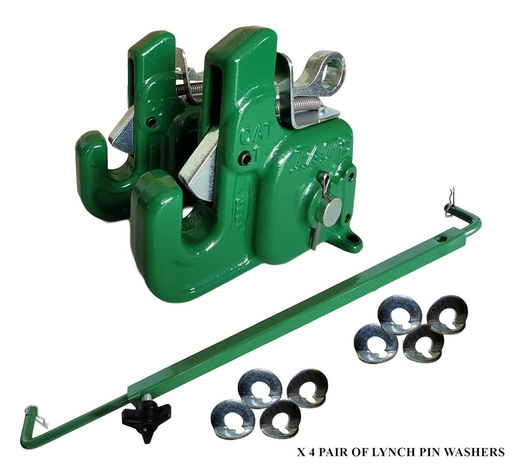 Pat's Easy Change with Stabilizer Bar - Best Quick Hitch System On The Market – Flexible, Durable and Affordable (CAT #1 Green)