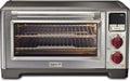 Wolf Gourmet Elite Digital Countertop Convection Toaster Oven with Temperature Probe, Stainless Steel and Red Knobs (WGCO150S)
