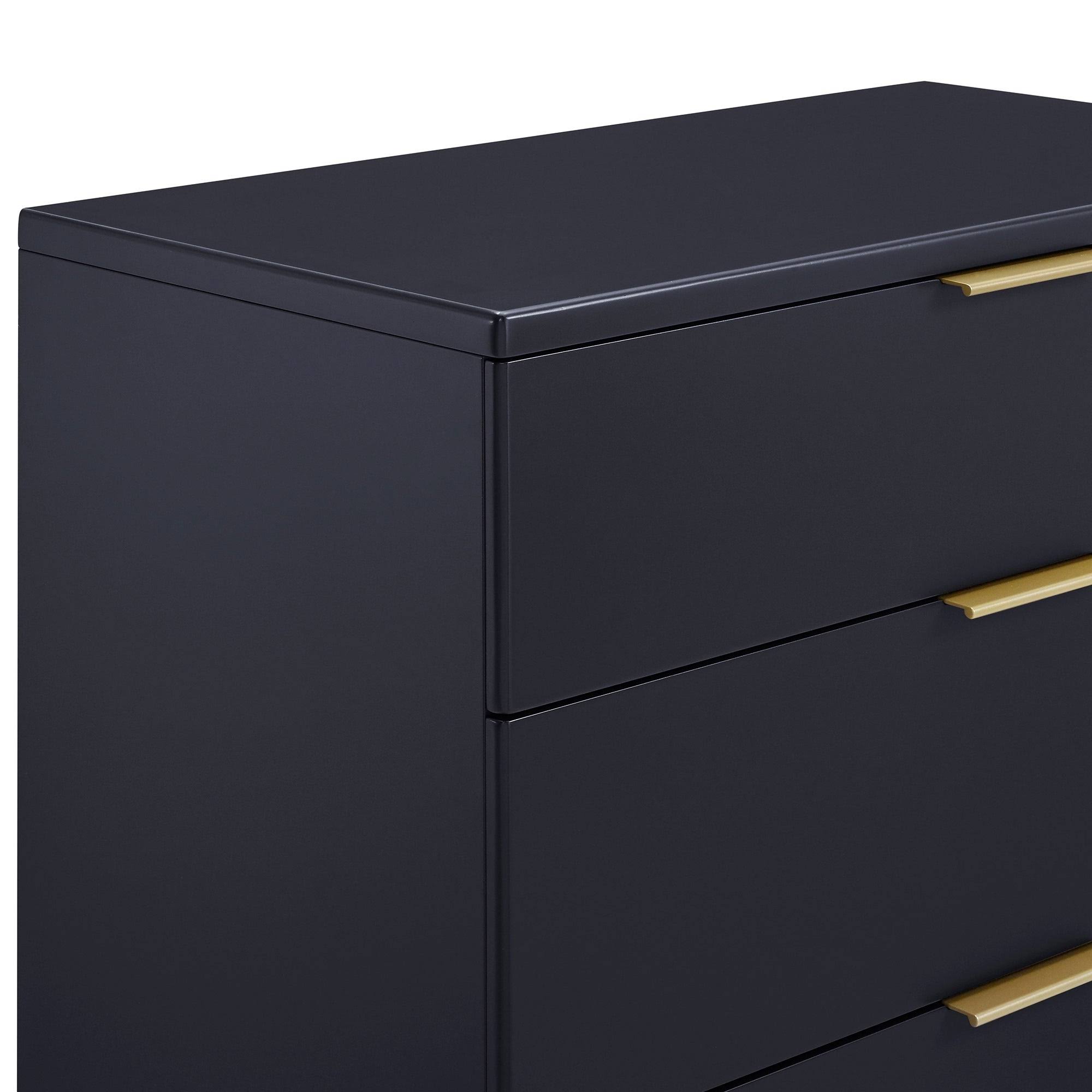 Delta Children Hendrix 3 Drawer Dresser in Bianca White/Bronze