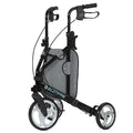 ELENKER 3 Wheel Walkers for Seniors, 3 Wheeled Rollator with 10” Wheels, Narrow Walkers for Small Spaces, Compact Folding, Ideal for Traveling, Blue