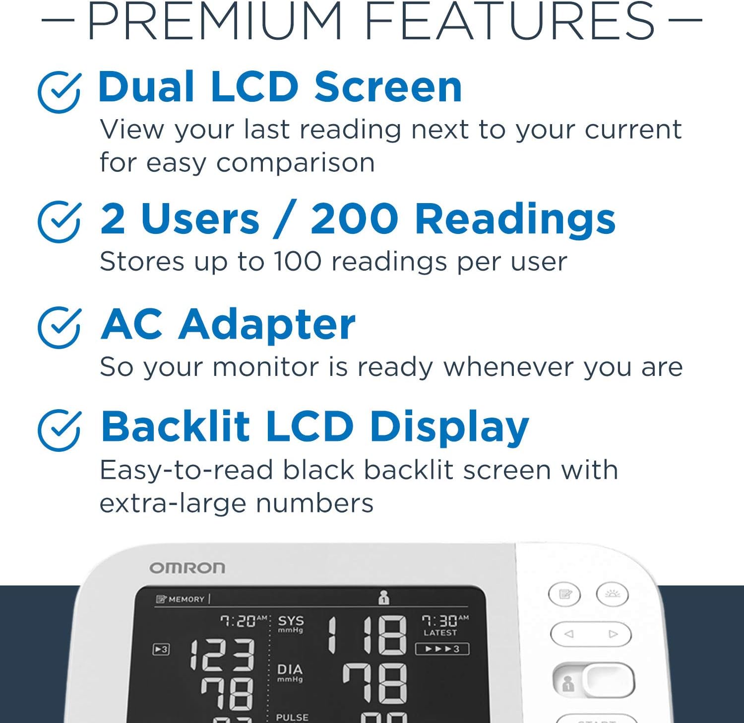 OMRON Platinum Blood Pressure Monitor with Free 6-month Premium Mobile App Trial, Upper Arm Cuff, Digital Bluetooth Blood Pressure Machine, Stores Up To 200 Readings for Two Users (100 readings each)