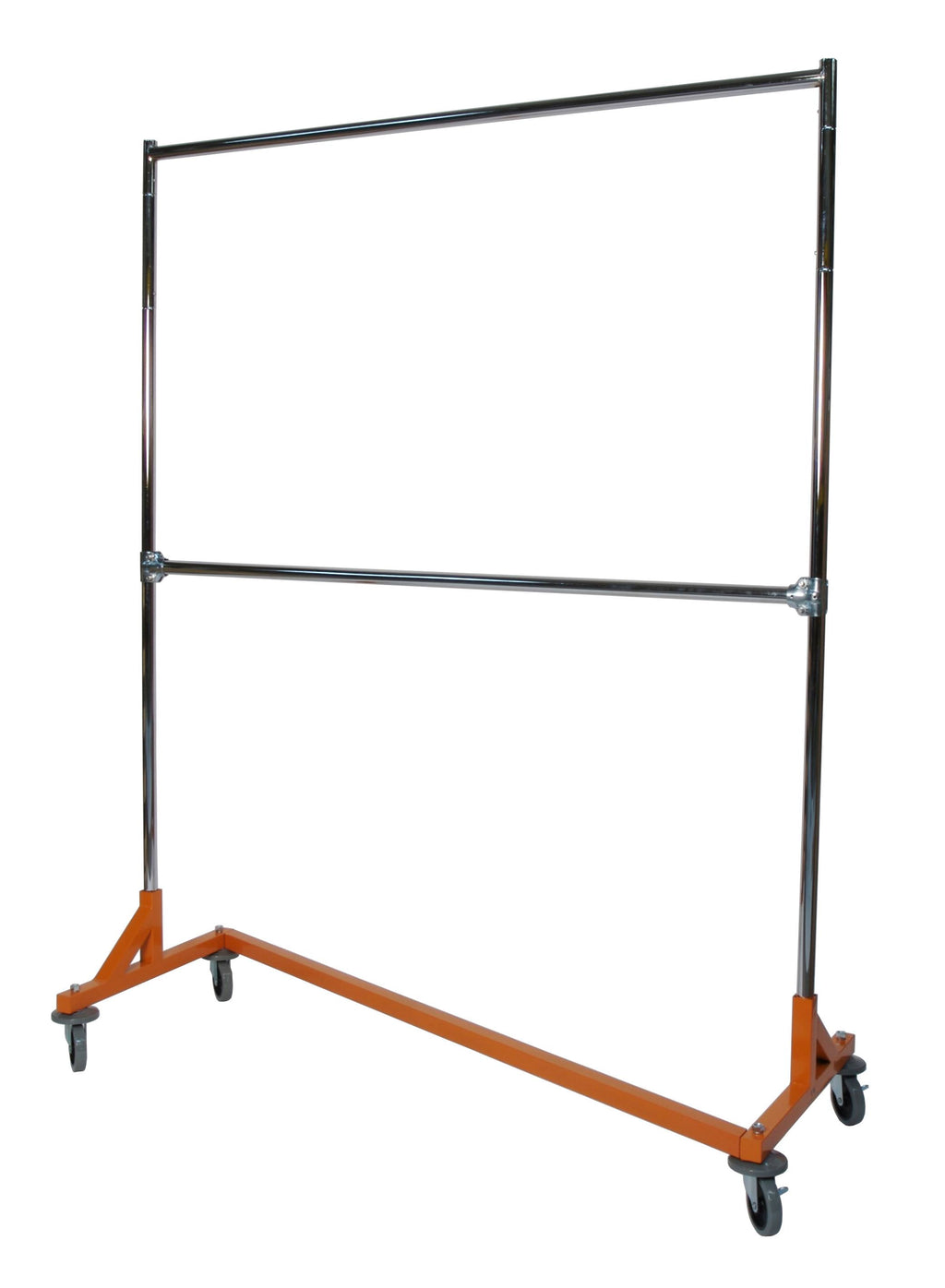 Heavy Duty Z-Rack 5 ft. Double Rail Garment Rack Orange