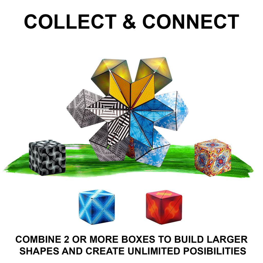 SHASHIBO Shape Shifting Box - Patented Fidget Cube – Shashibo Cube Magnet Fidget Toy Transforms Into Over 70 Shapes (Elements)