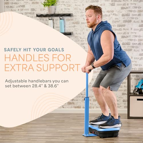 Lifepro TrimLite Vibration Plate Exercise Machine with Handlebars – Whole Body Vibration Machine, Ideal Lymphatic Drainage Massager – 99 Speed Levels, Bluetooth Speaker, Resistance Bands & Remote