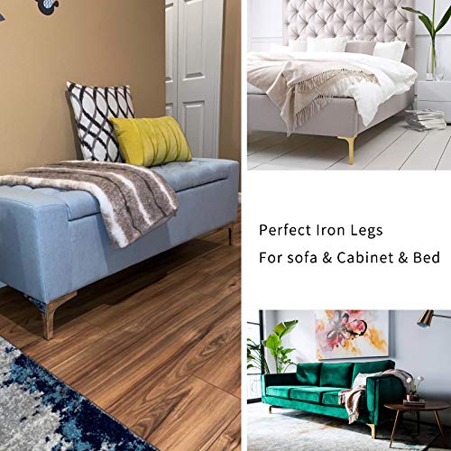7 Triangle Furniture Legs,A Set of 4，Modern Metal Diamond Triangle Furniture Feet DIY Replacement Gold for Cabinet Cupboard Sofa Table Couch legs Couch Chair Legs (7 / 17.5cm, Golden)