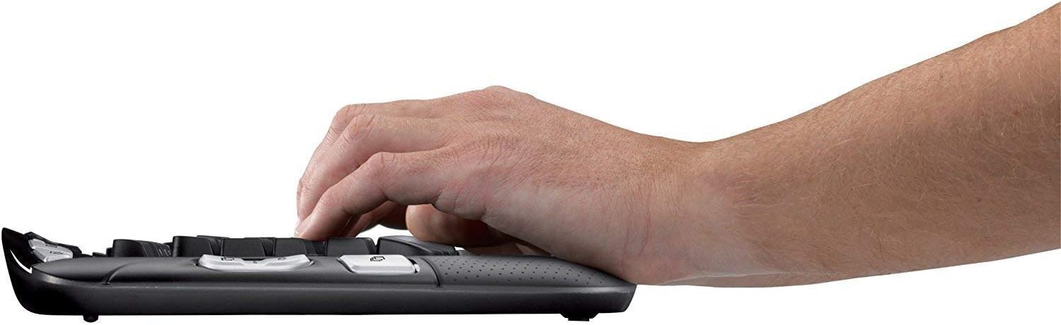 Logitech MK550 Wireless Wave K350 Keyboard and Mouse Combo — Includes Keyboard and Mouse, Long Battery Life, Ergonomic Wave Design with Wireless Mouse (with Mouse)