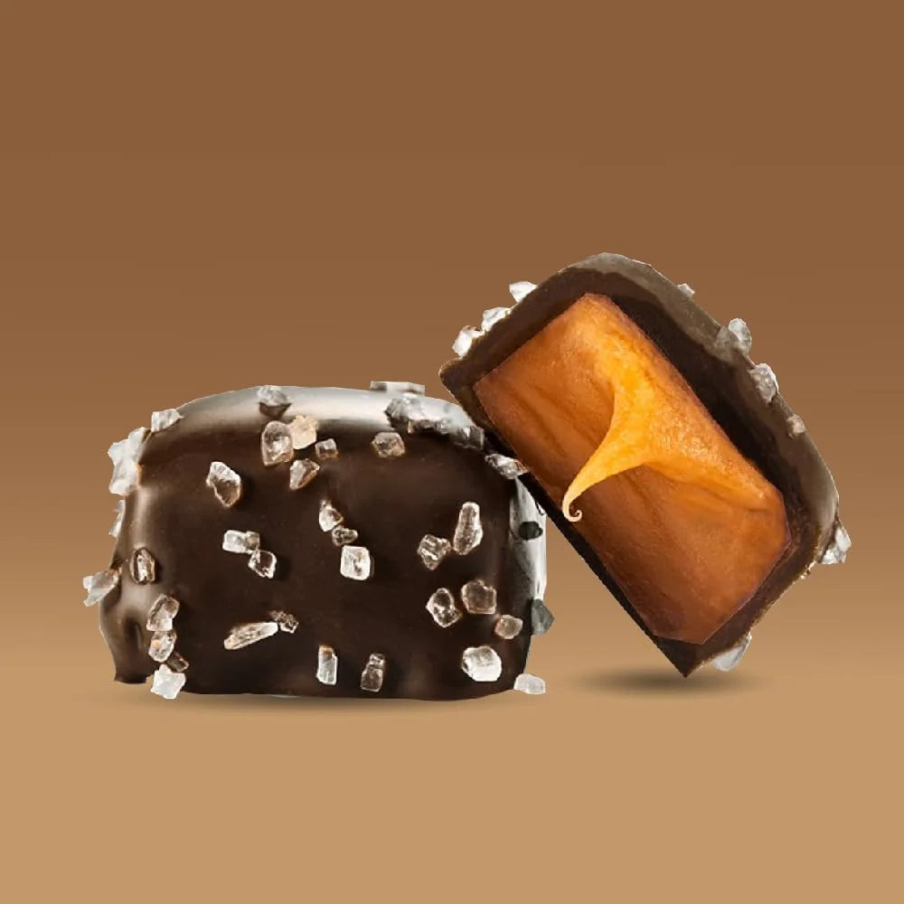 Funtasty Dark Chocolate Sea Salt Caramel Squares Candy, 2-Pound Pack
