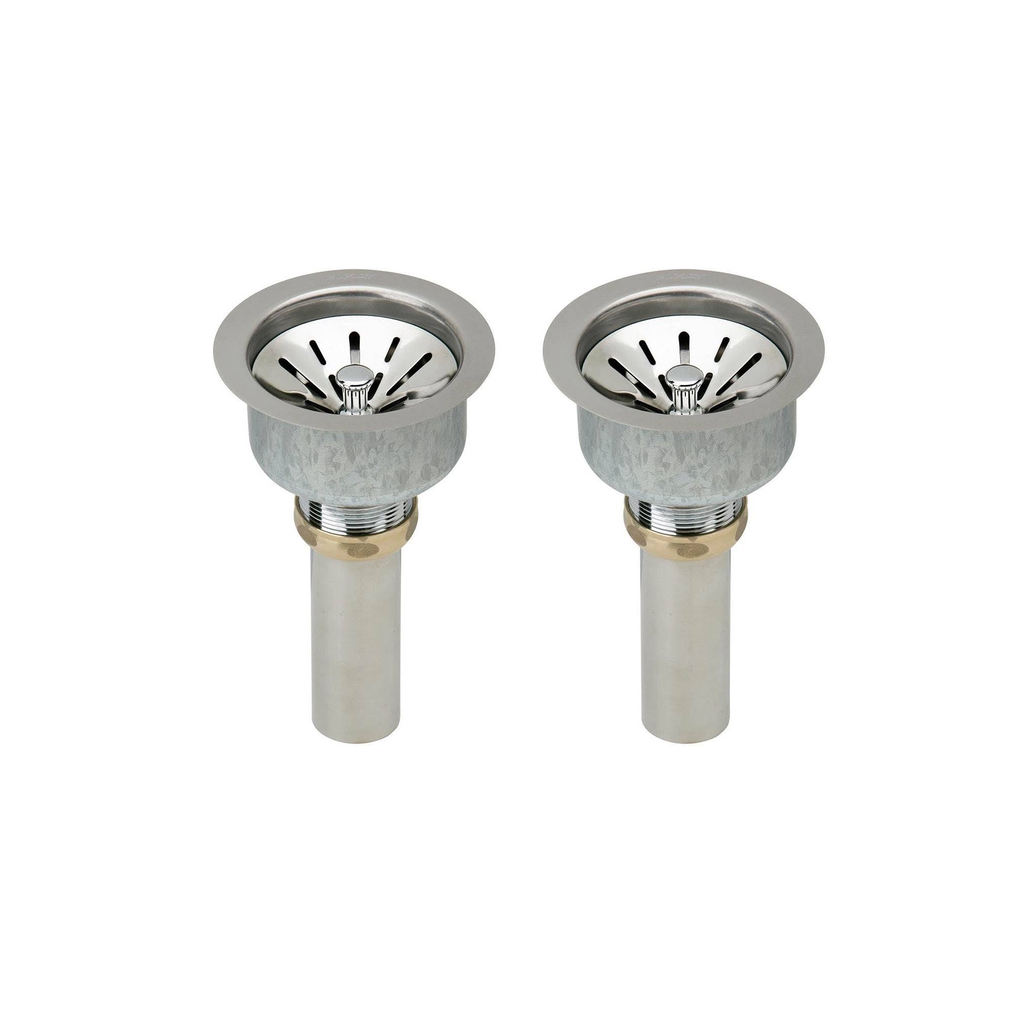Elkay LK99 Deluxe 3.5x22 Drain Type 304 Stainless Steel Rubber STRAINER Basket (2 Pack)