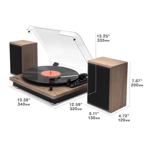 Victrola The Quincy 6-in-1 Bluetooth Record Player & Multimedia Center with Built-in Speakers – 3-Speed Turntable, CD & Cassette Player, AM/FM Radio, Wireless Music Streaming (Natural)