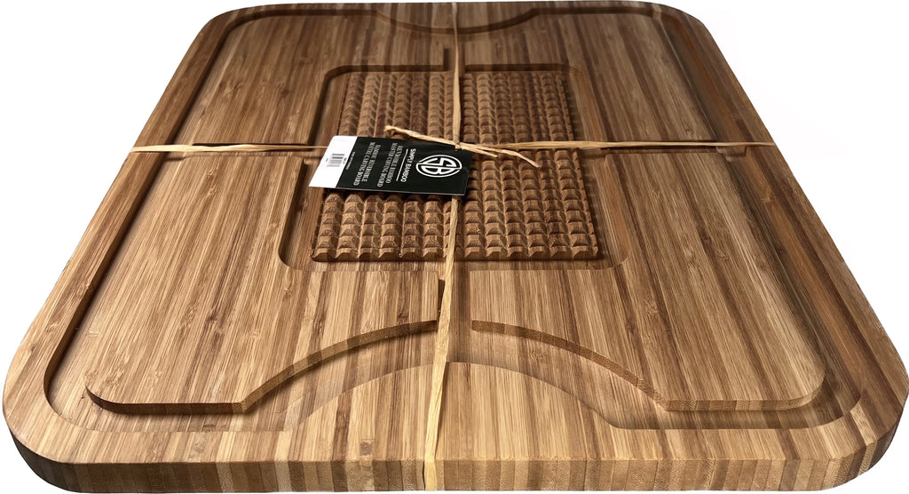 Organic Extra Large Bamboo Cutting Board - Extra Large Wood Cutting Board - Bamboo Carving Board for Meat Cheese and Vegetables – Reversible Large Wooden Cutting Boards for Kitchen – Reversible Cuttin
