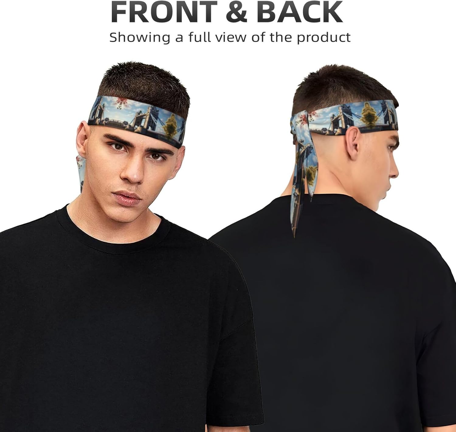 Sports Head Tie Made of Cotton Straps for Men & Women Moisture Wicking Athletic for Running, Gym, Working Out Historic Old Tower Bridge London Picture