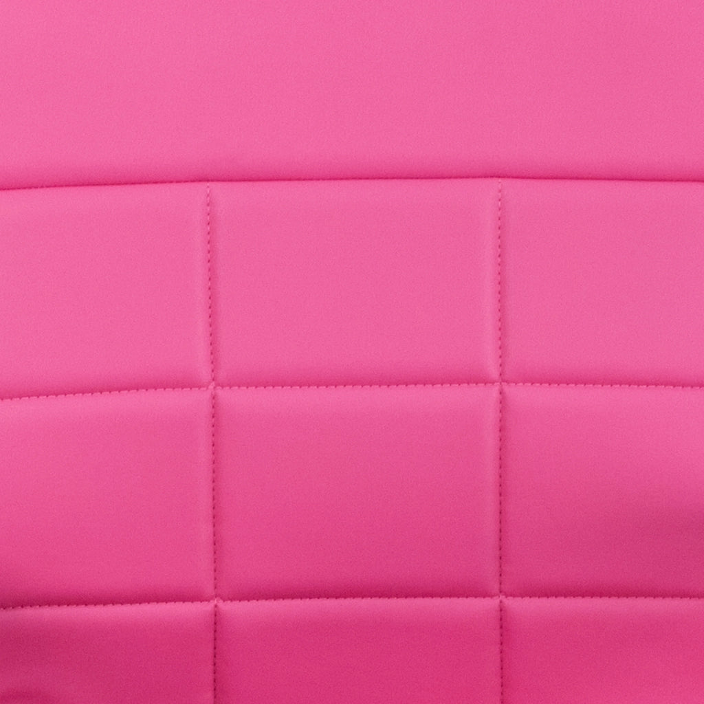 Emma + Oliver Mid-Back Pink Vinyl Executive Swivel Office Chair with Chrome Base and Arms