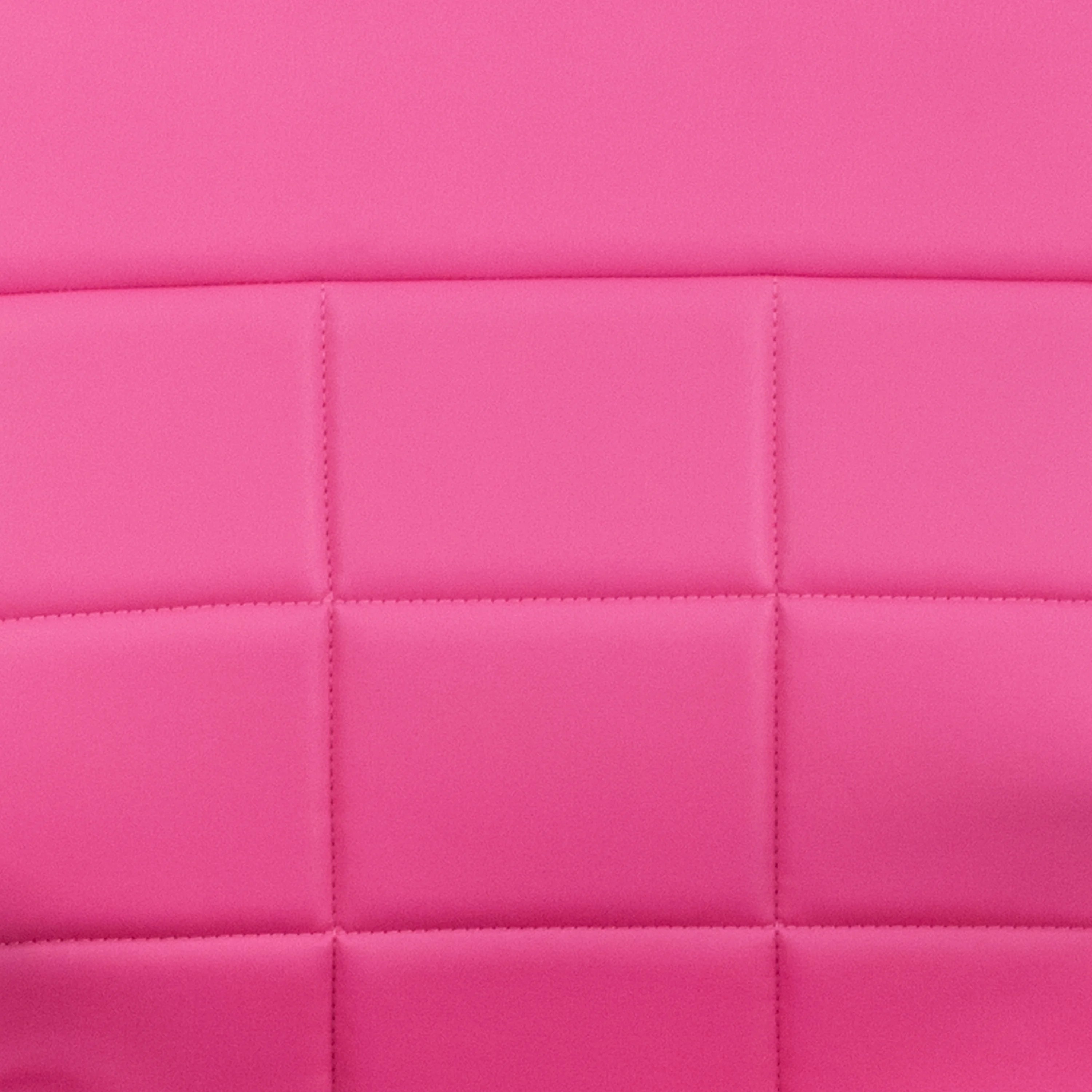 Emma + Oliver Mid-Back Pink Vinyl Executive Swivel Office Chair with Chrome Base and Arms