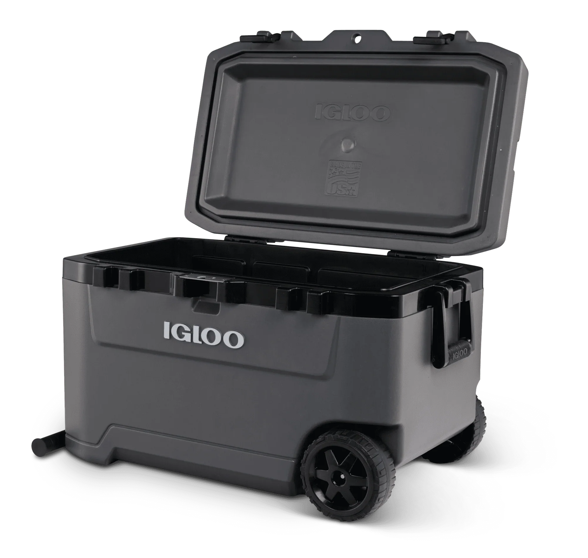Igloo Overland 72 Quart Ice Chest Cooler with Wheels, Gray (31 x 18 x18)