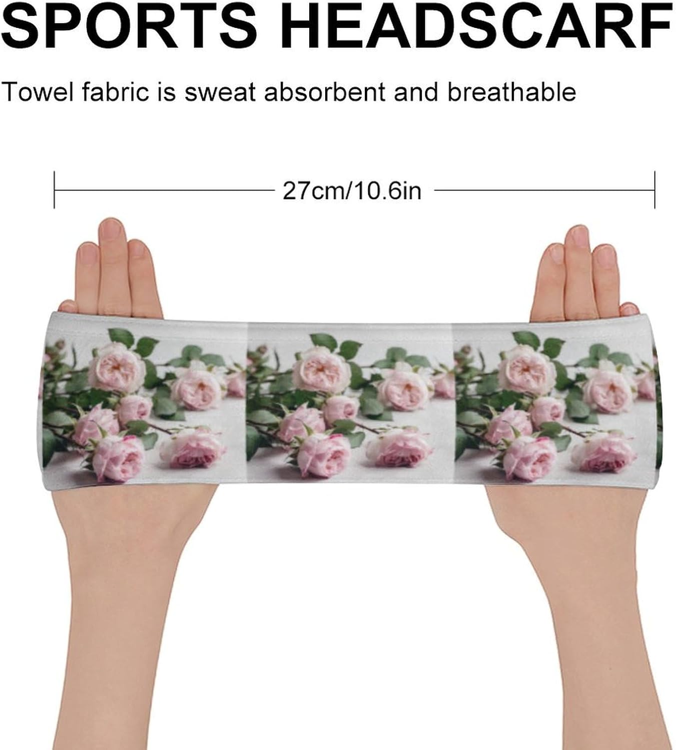 Sweatband Sports Headbands for Women Flowers on White Table Headband Stretchy Head Bands Moisture Wicking Workout Headband Fashionable Hairbands for Workout Yoga Running Gym Unisex Hairband