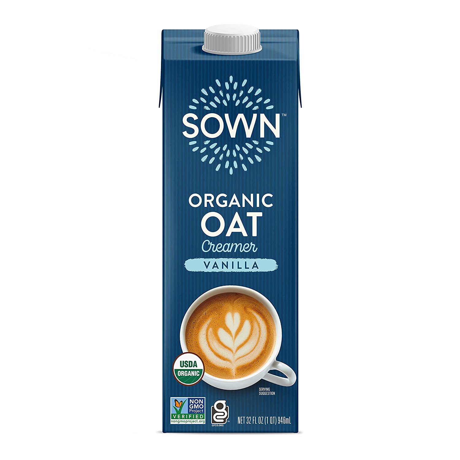SOWN Organic Oat Creamer Unsweetened - Barista Oat Milk Non Dairy Coffee Creamer - Plant Based, Dairy-Free, Vegan, 0g Added Sugar, Gluten-Free, Non-GMO, Shelf Stable - 32oz (Pack of 6)