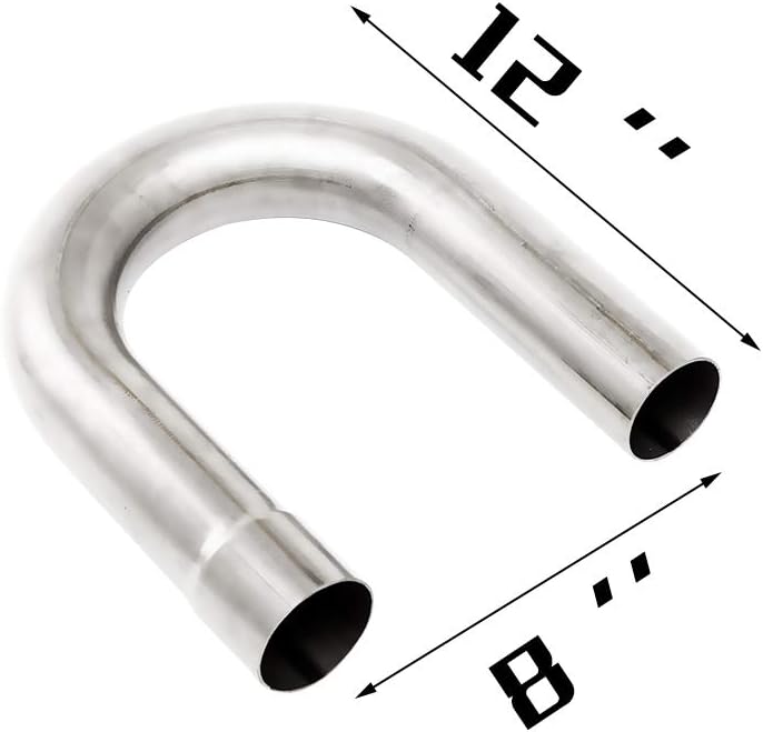 JY Performance 2.5'' Inch T304 Stainless Steel 8PCS Custom Exhaust Pipe Kit Tubing Mandrel Bend Pipe Straight & U-Bend Universal