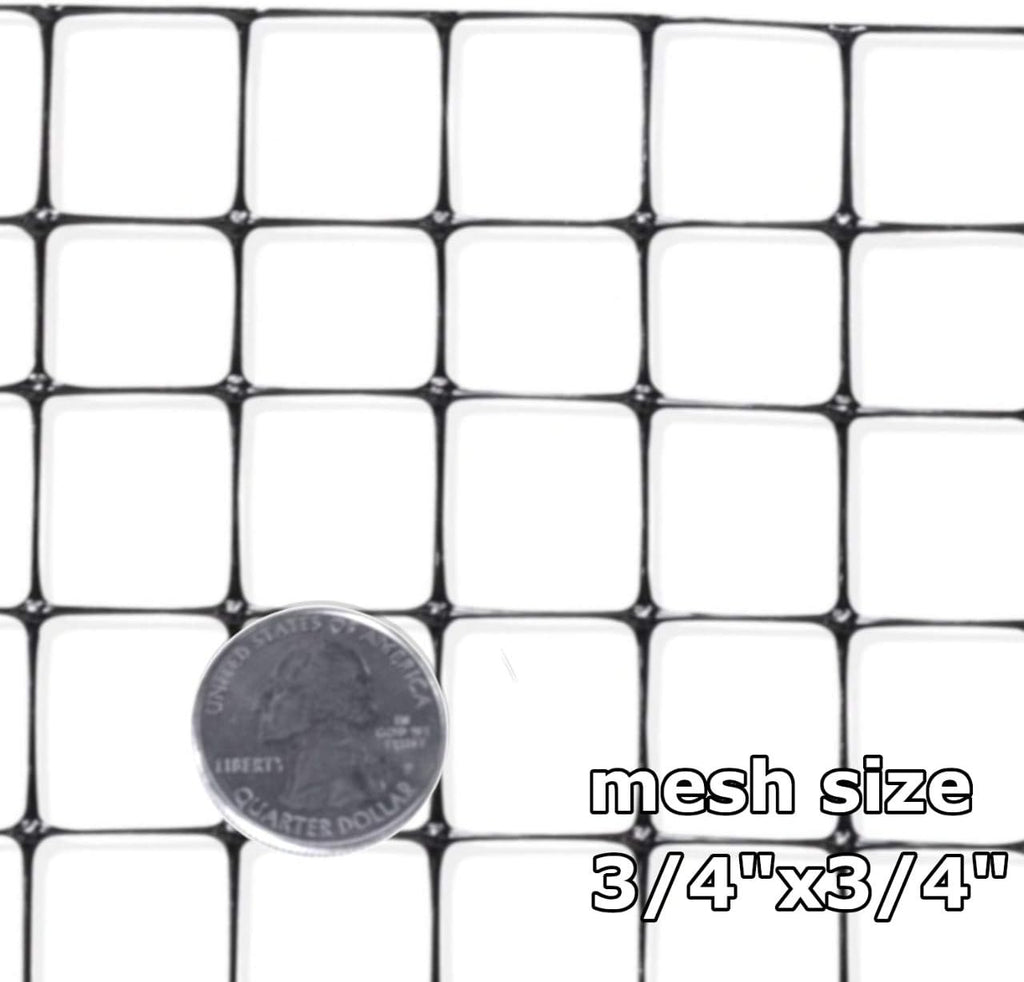 OldMacDonald Deer and Animal Fence Barrier Netting (55gr/sq m.) 7.5' x 100' (2.3m x 30m) (mesh 19x19mm)