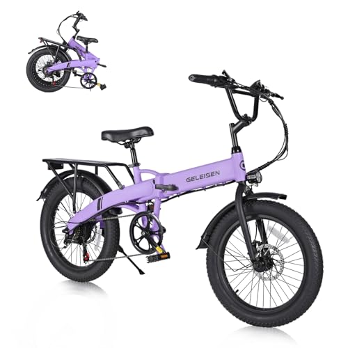 Folding Electric Bike for Adults, 20×3.0 Fat Tire Electric Bicycle, 374.4Wh Battery Ebike, 20MPH Electric Cargo Bike with LCD Color Display & 6 Speed Gears (Fits for 5'0+)