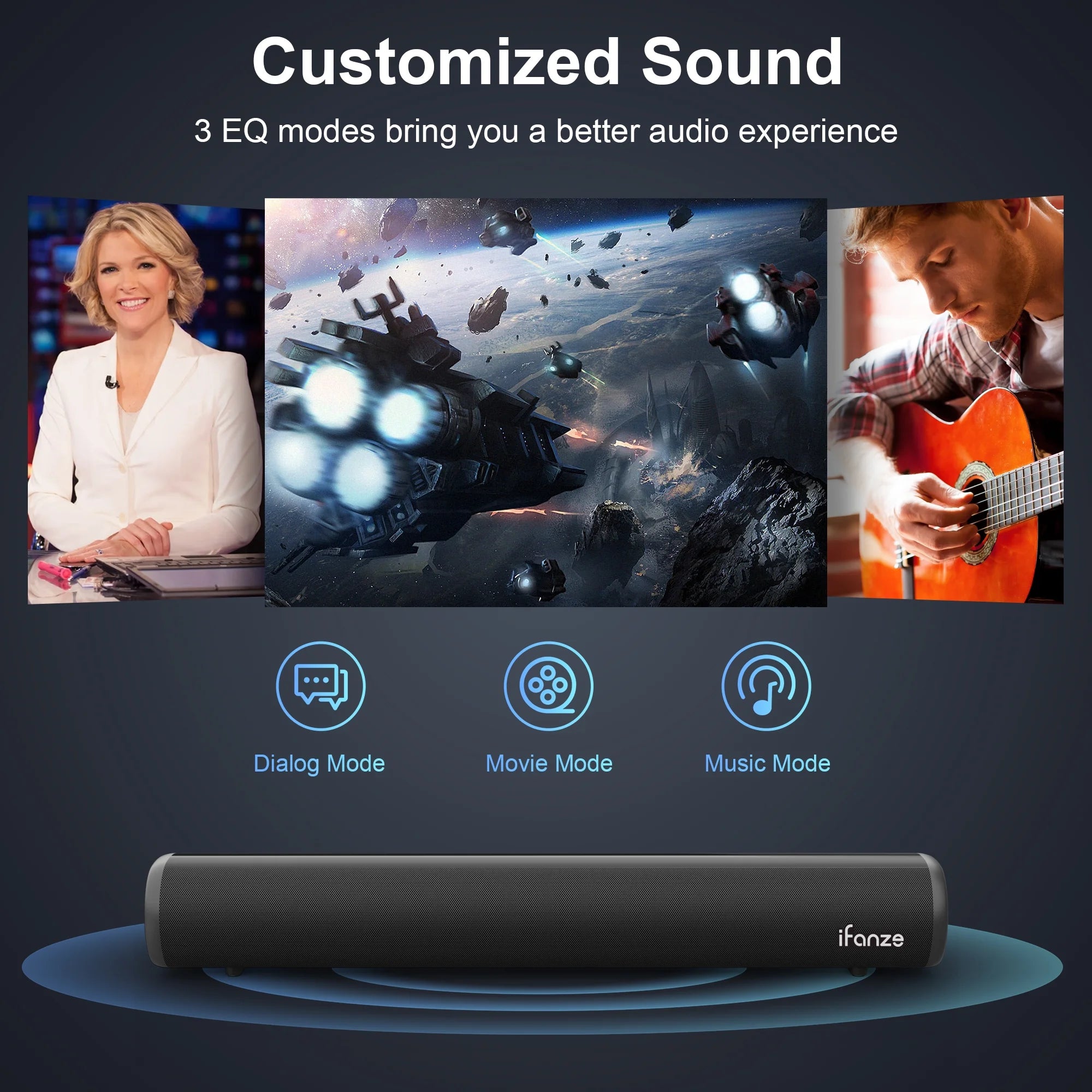 Sound Bar for TV, Bluetooth 5.0/HDMI-ARC/Optical/AUX/Coaxial/USB Wired & Wireless Connection Soundbar, Surround Sound System Smart TV Sound Bar with Built-in Subwoofers, Remote Control