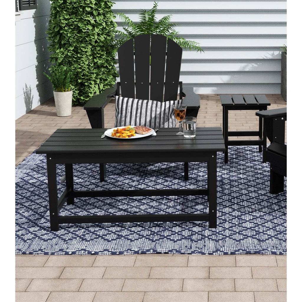 Polytrends  Laguna All Weather Poly Outdoor Coffee Table - Rectangle Teak