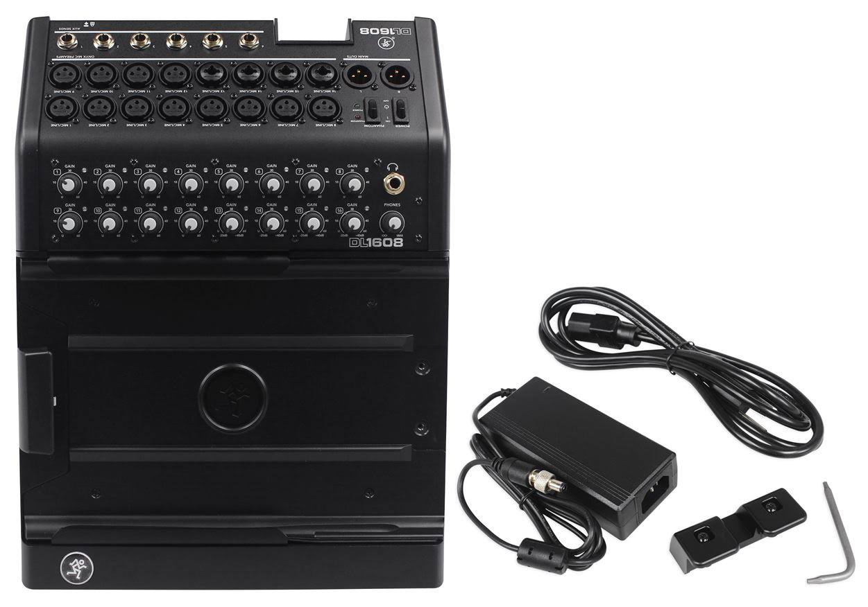 Mackie DL1608 Lightning 16-Ch. Mixer w/lPad Control+Bag+iPad Tray Kit+