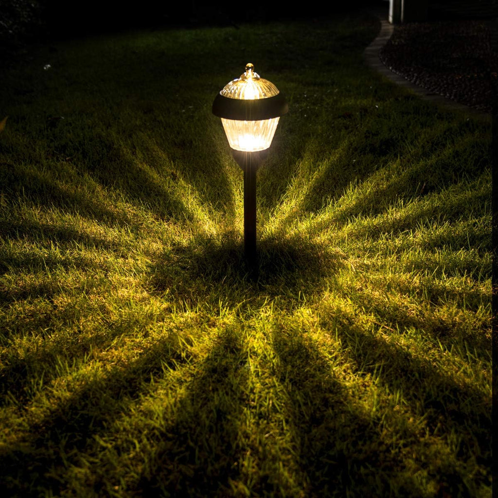 Solpex 4pack high Lumen Solar Pathway Lights，Metal Solar Path Lights，2 Bright LED，Waterproof IP65 Auto On/Off Solar Garden Lights for Walkway Driveway Yard