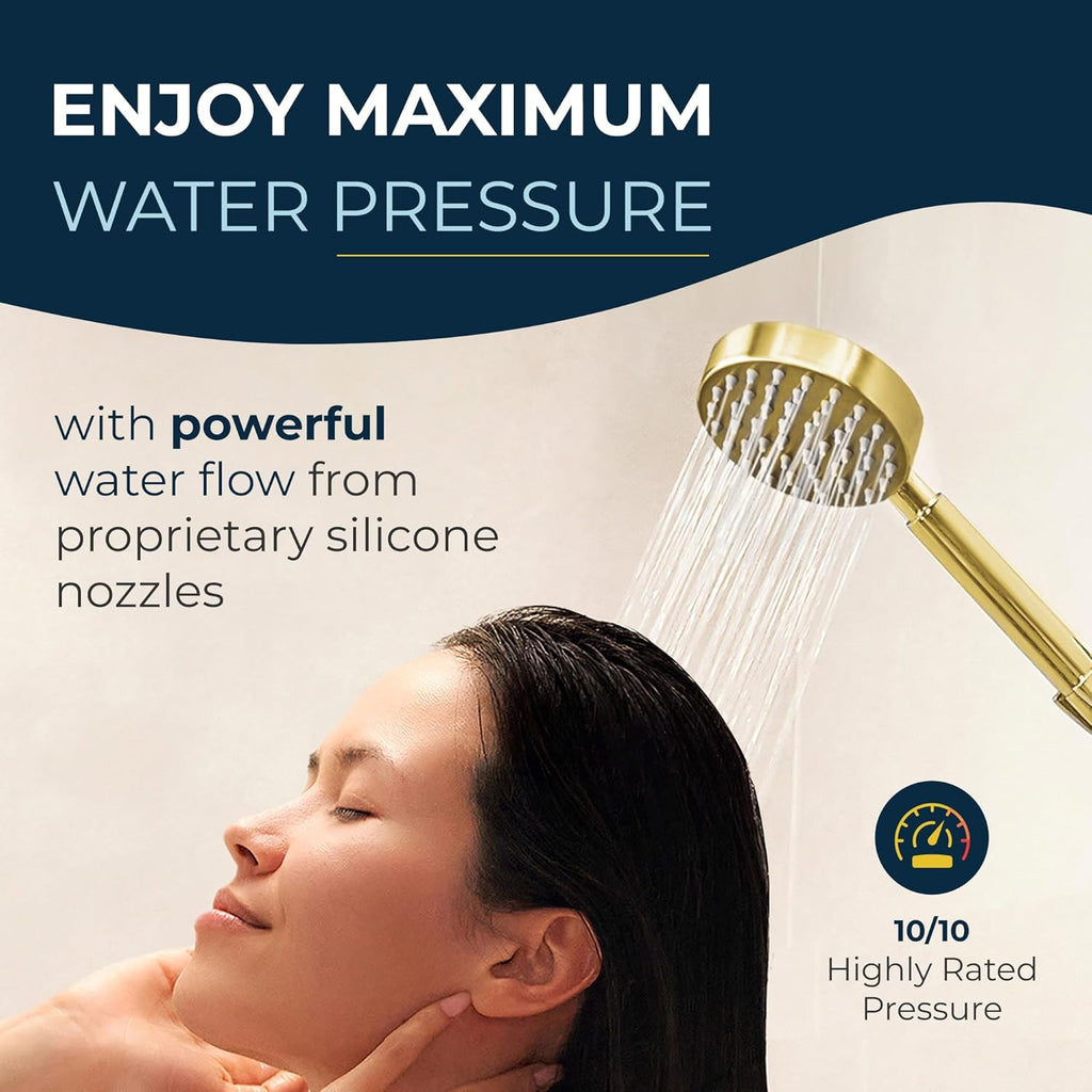 HammerHead Showers® Solid Metal LOW FLOW Handheld Shower Head with Hose and Brass Holder - OIL RUBBED BRONZE – Water Saving 1.75 GPM Detachable Shower Head - Adjustable Shower Wand Bracket & 6ft Hose