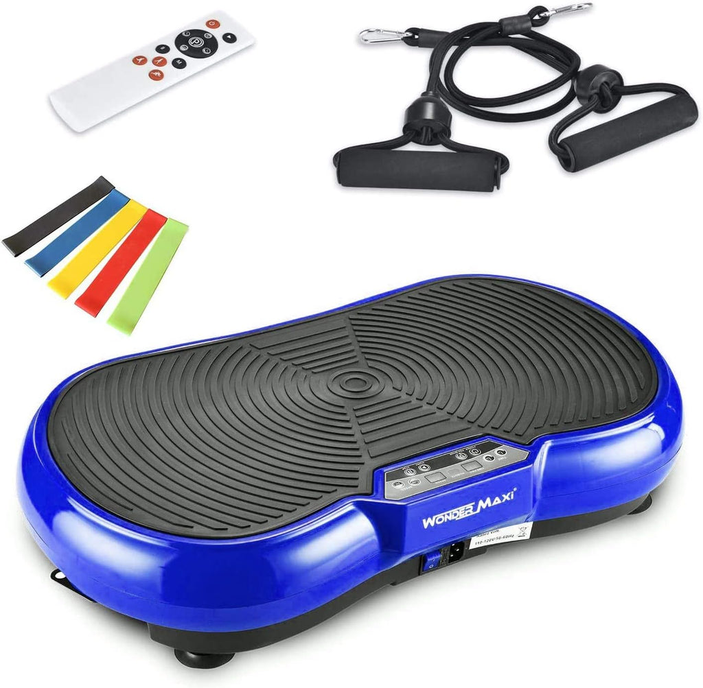 Wonder Maxi 3D Vibration Plate Exercise Machine, Whole Body Workout Vibration Fitness Platform with Dual Motor Oscillation， Remote Control and Resistance Bands for Weight Loss Toning