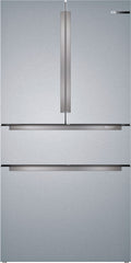 Bosch - 800 Series 20.5 Cu. Ft. 4-Door French Door Counter-Depth Smart Refrigerator - Stainless steel