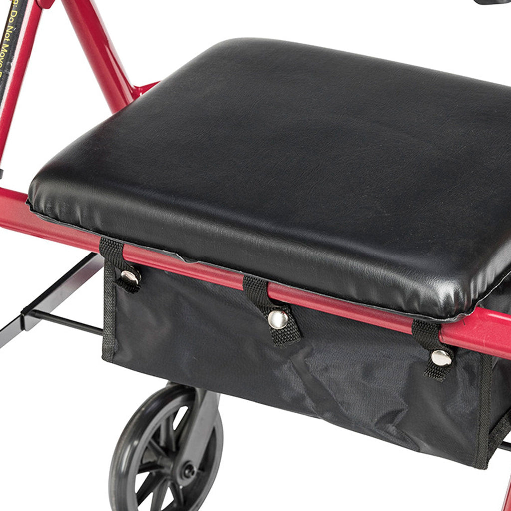 Drive Medical Adjustable Height Aluminum Frame Rollator with 6 Inch Casters, Red💝 Last Day For Clearance