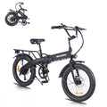 Folding Electric Bike for Adults, 20×3.0 Fat Tire Electric Bicycle, 374.4Wh Battery Ebike, 20MPH Electric Cargo Bike with LCD Color Display & 6 Speed Gears (Fits for 5'0+)