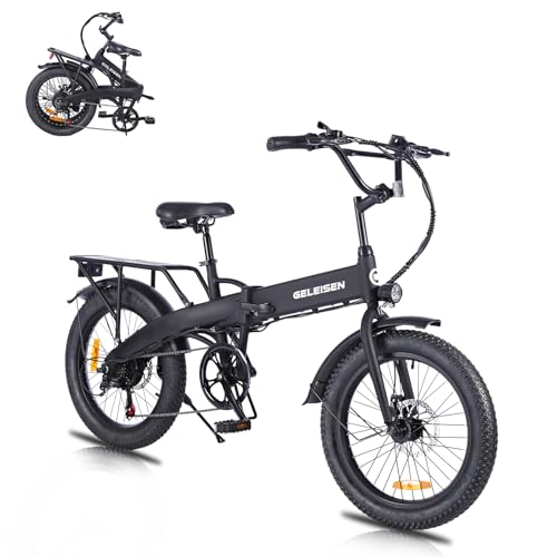 Folding Electric Bike for Adults, 20×3.0 Fat Tire Electric Bicycle, 374.4Wh Battery Ebike, 20MPH Electric Cargo Bike with LCD Color Display & 6 Speed Gears (Fits for 5'0+)