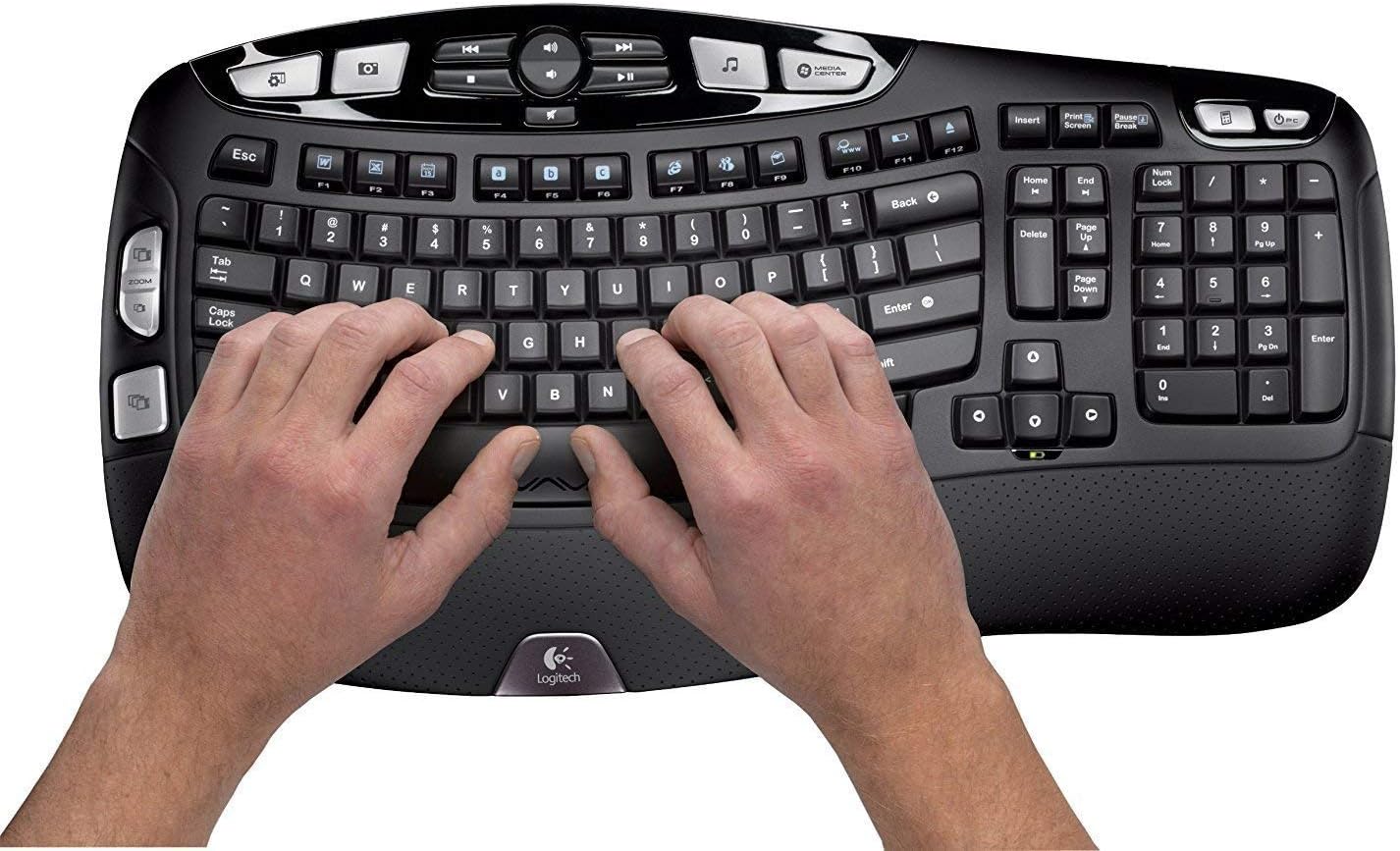Logitech MK550 Wireless Wave K350 Keyboard and Mouse Combo — Includes Keyboard and Mouse, Long Battery Life, Ergonomic Wave Design with Wireless Mouse (with Mouse)
