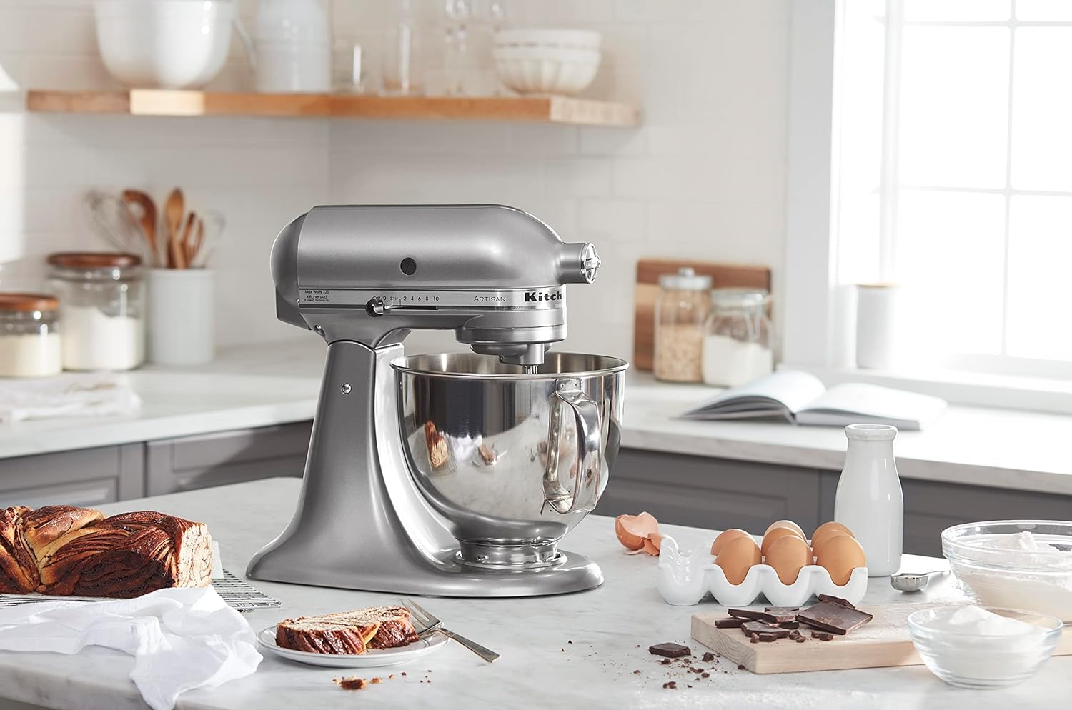 KitchenAid Artisan Series 5 Quart Tilt Head Stand Mixer with Pouring Shield KSM150PS, Cast Iron