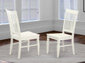 East West Furniture Weston 10 Wood Dining Chairs in Linen White (Set of 2)