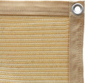 Shatex 90% Shade Fabric Sun Shade Cloth Taped Edge with Grommets Sun-Block Mesh Shade for Pergola Cover Canopy 12’ x 20’, Wheat, 12 Bungee Balls