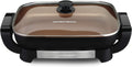 Hamilton Beach Durathon Ceramic Electric Skillet with Removable 12x15” Pan, Adjustable Temperature, Reversible Design, Tempered Glass Lid (38529K)