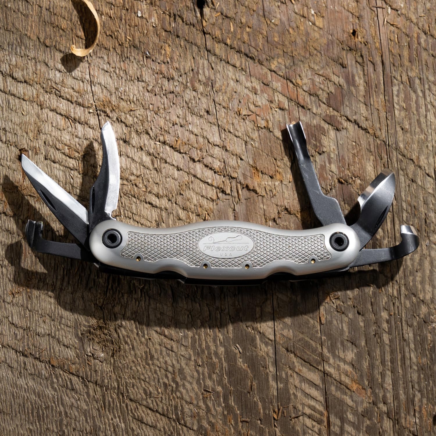 FLEXCUT Pocket Jack for Carvin' 2.0, Light Weight Wood Carving Jackknife Style Tool with 4 Blades, Made in the USA | JKN289