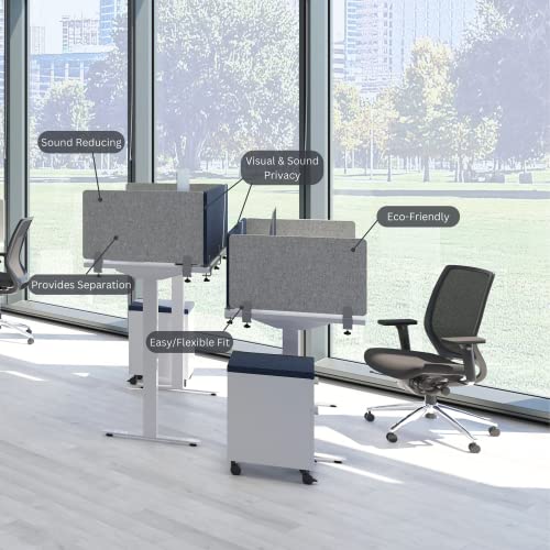 VaRoom - Desk Divider; Sound Proof Dividers - Privacy Shields for Student Desks and Desk Privacy Panels. Cubicle Wall, Desk Divider for Students and Office Divider (Light Grey, 48 W x 18”H)
