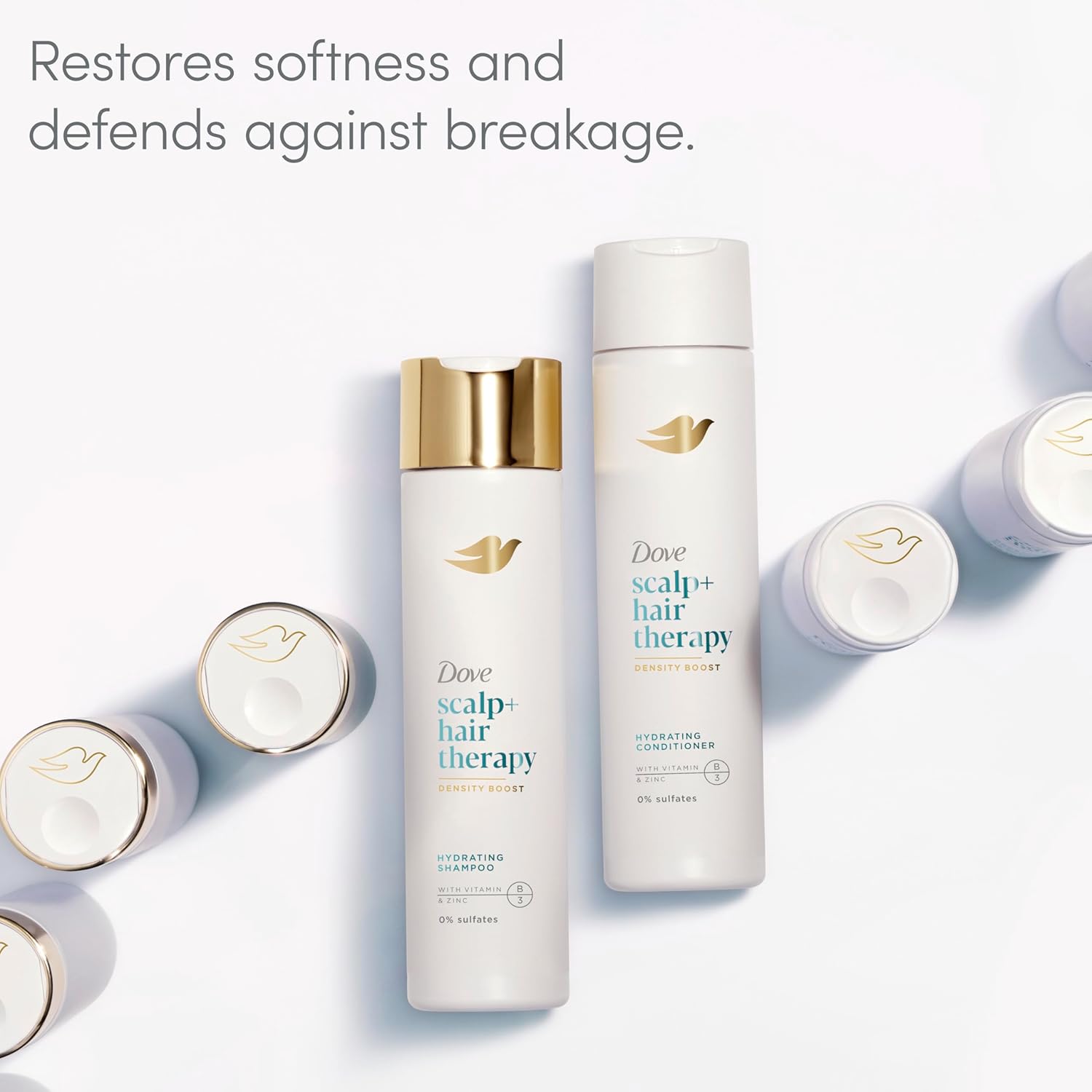 Dove Density Boost Hydrating Conditioner Scalp + Hair Therapy for dry hair, with Vitamin B3, Zinc and 0% sulfates, 9.25 oz