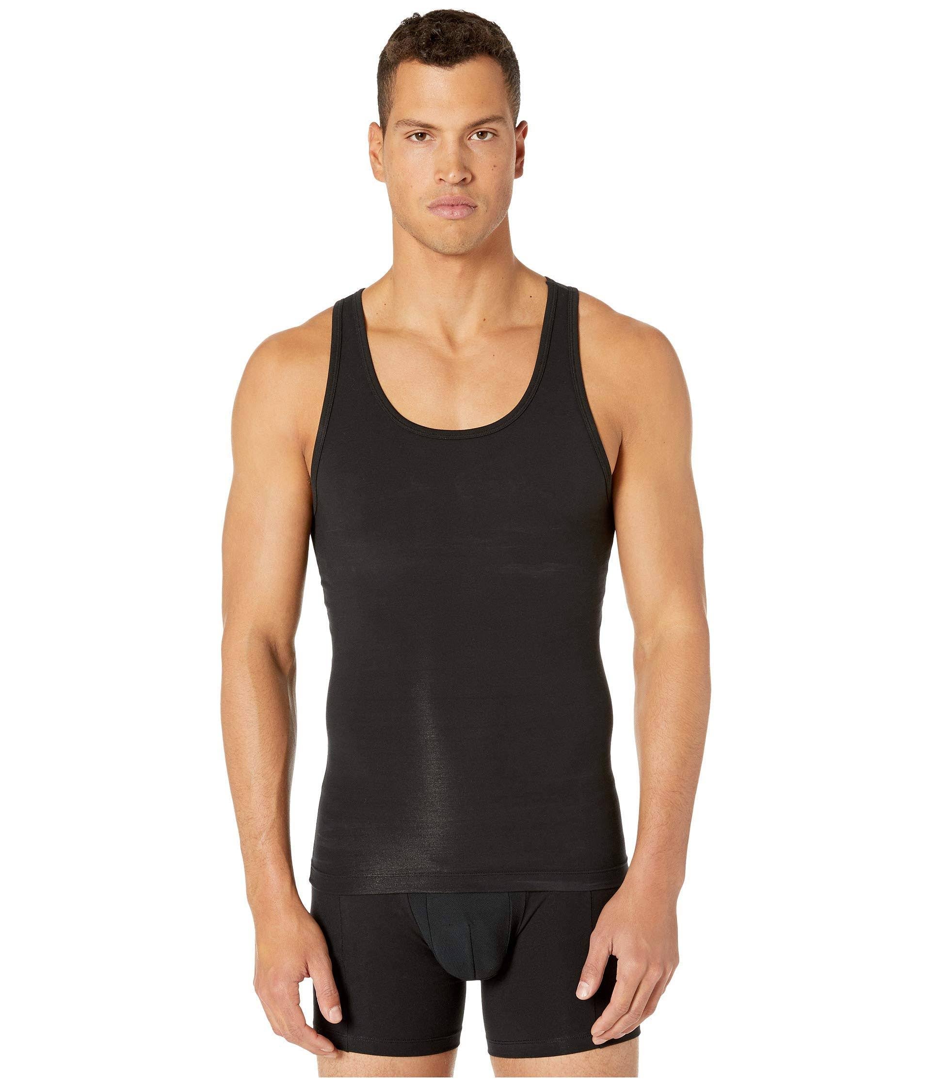 Spanx Cotton Compression Tank, L, Black