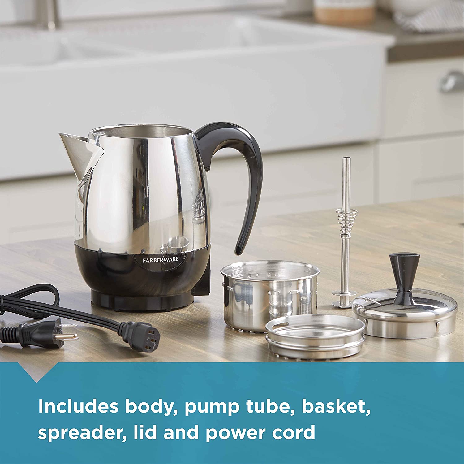 Farberware 2-4-Cup Percolator, Stainless Steel, FCP240